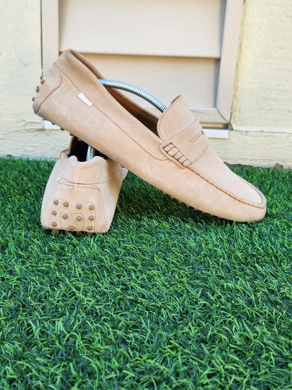 Oliver Cabell Men's EU Size 46/ USA 12.5 Suede Driver Loafer In Sand